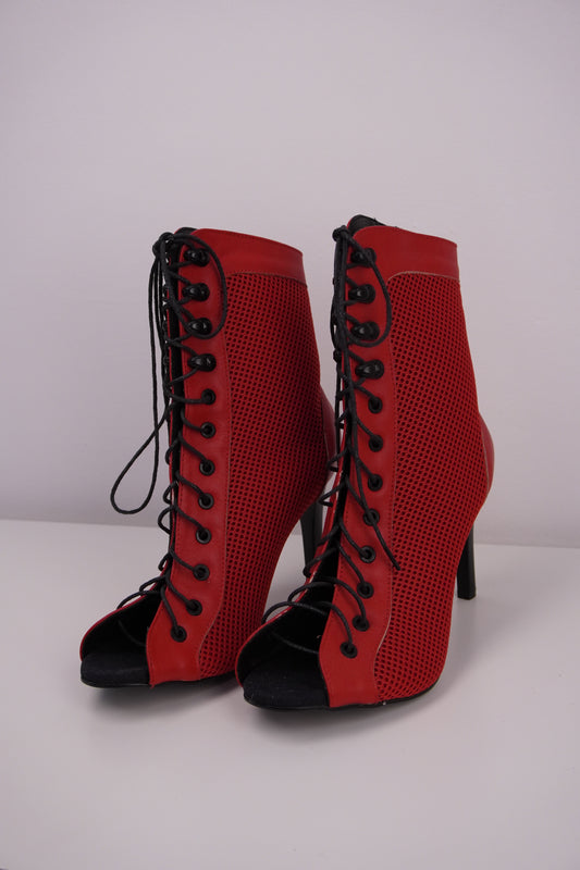 Czerwone botki do tańca High Heels