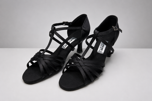 Czarne buty do tańca latino damskie – obcas 5 cm