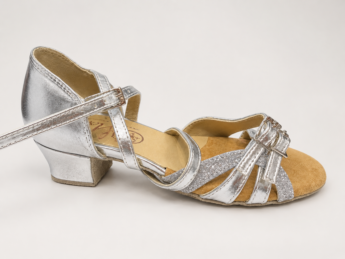 SVS Modern – Srebrne damskie buty taneczne z regulacją tęgości