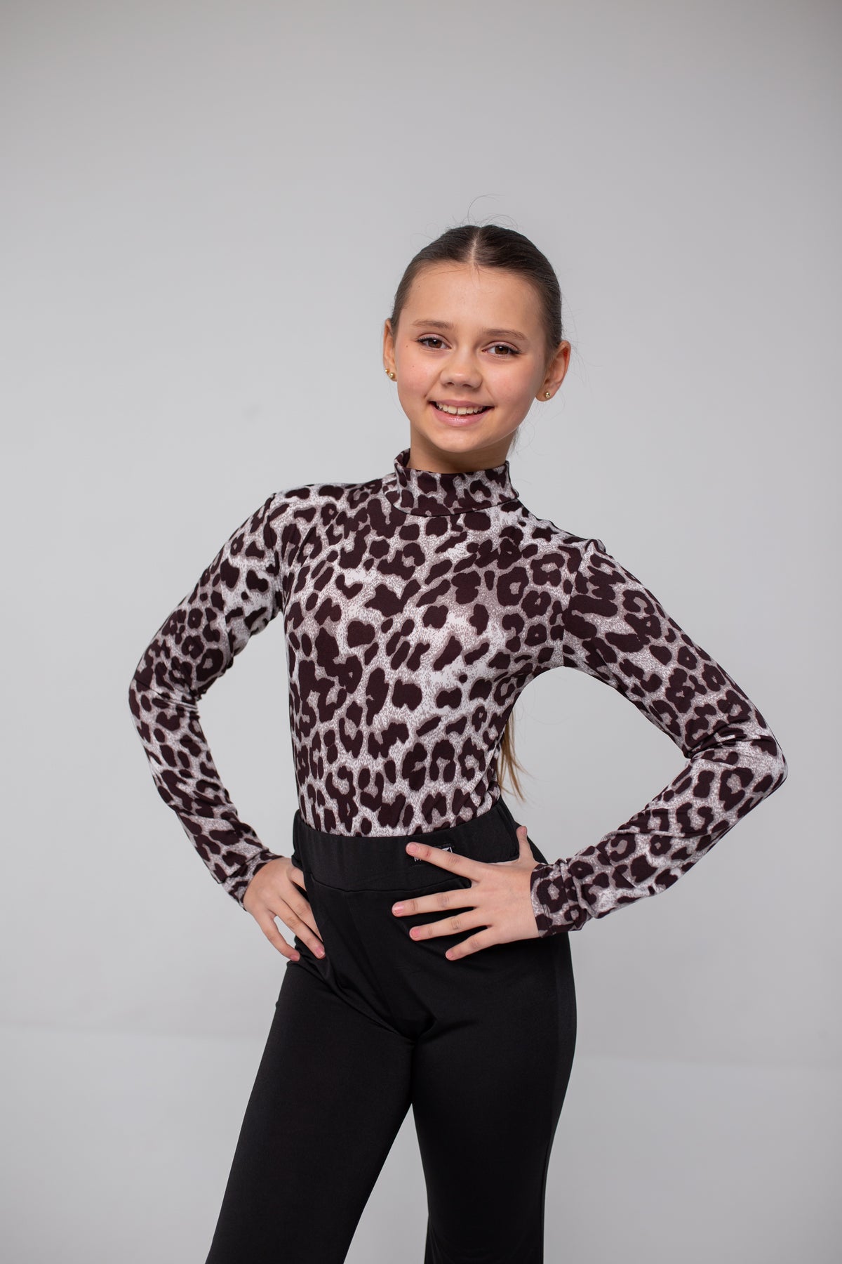 Body treningowe z golfem – szary leopar